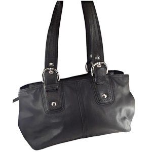 Coach Soho Large Black Buckle Leather Satchel Handbag